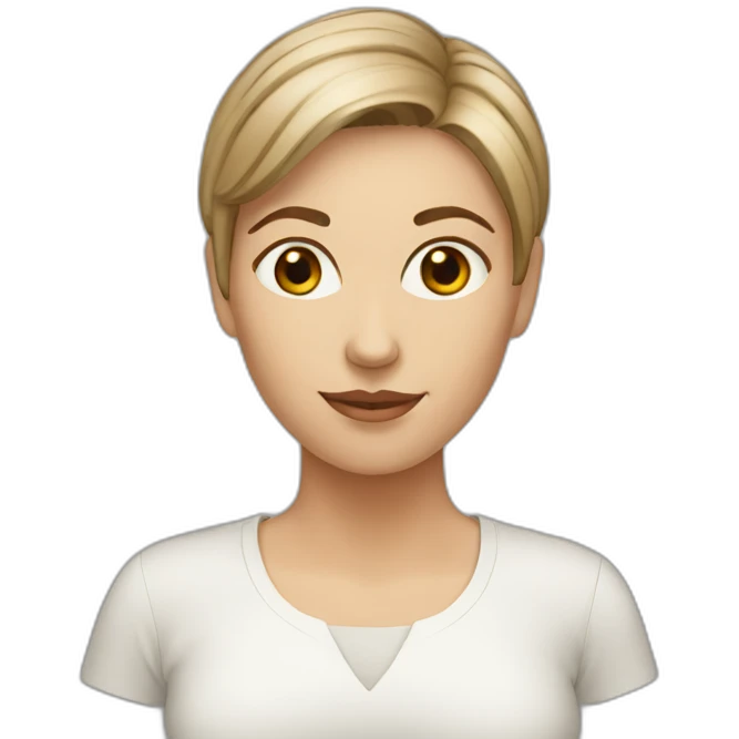 white-woman-with-brown-short hair emoji