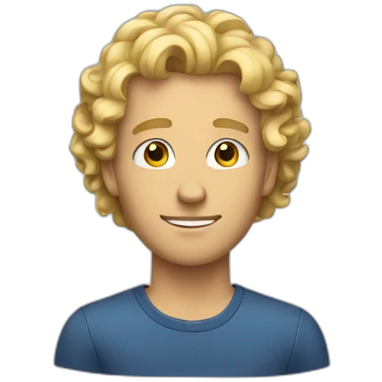 a guy with blonde curl hair emoji