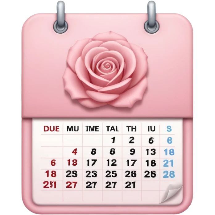 un calendrier avec une date entourée. Tons pink/rose emoji