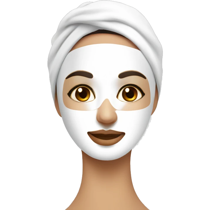 Lady with face mask spa beauty full face relaxing emoji