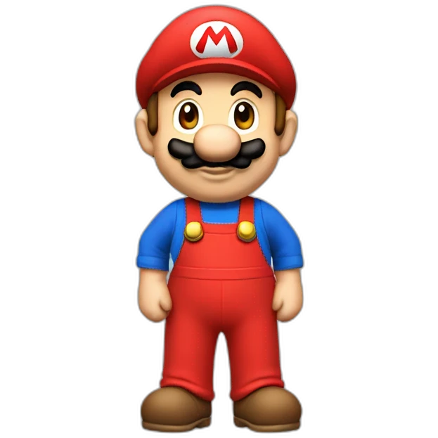 Mario with red t-shirt and blue overalls emoji