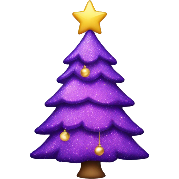 Purple sparkling Christmas tree emoji