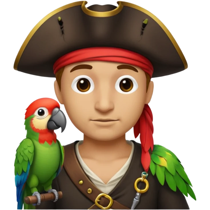 pirate emoji with parrot on shoulder emoji