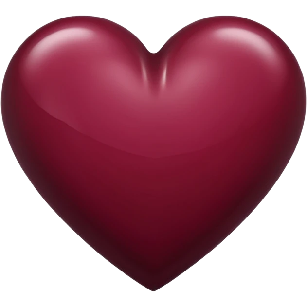 A deep bordeaux colored heart emoji