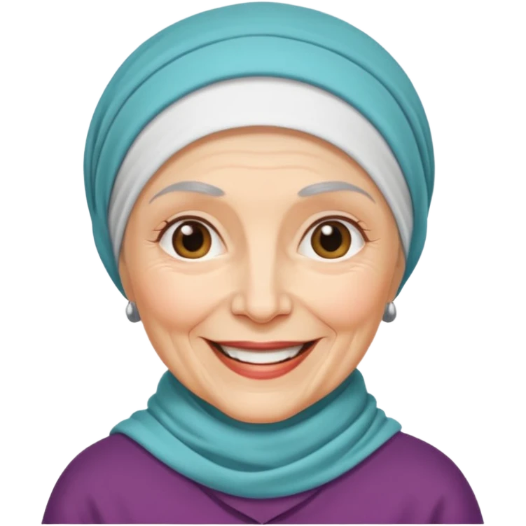 yaşlı beyaz tenli başörtülü teyze emoji
