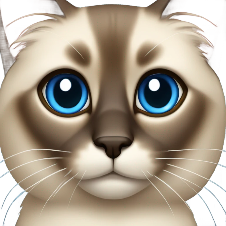 Siamese long hair with blue eyes and brown face emoji