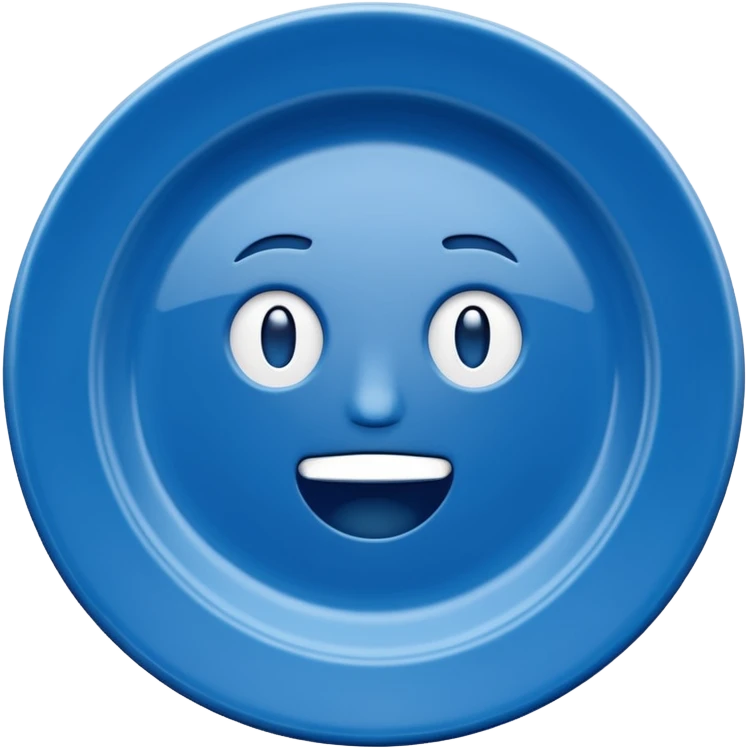 talking plate blue emoji