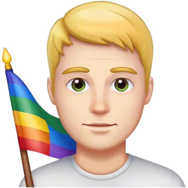 white man with rainbow flag emoji