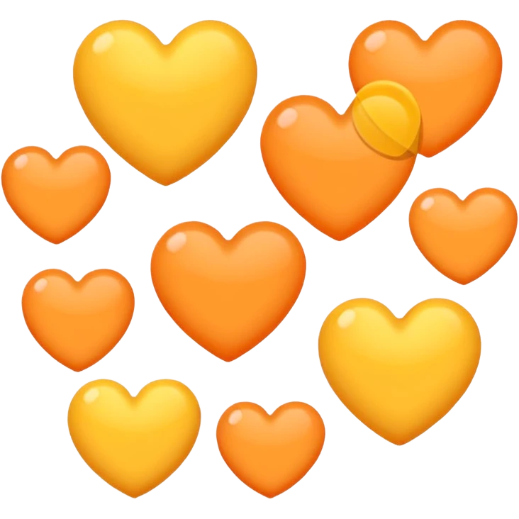 hearts. Orange and yellow.. Pastel emoji