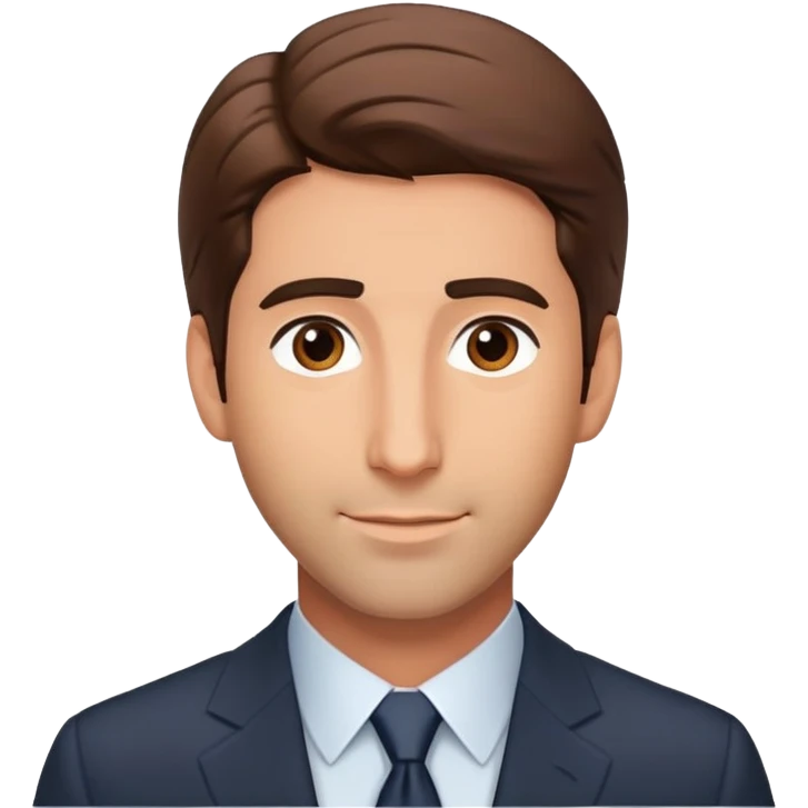 handsome Ross Geller from Friends TV show with well-styled brown hair and attractive features in a nice suit emoji
