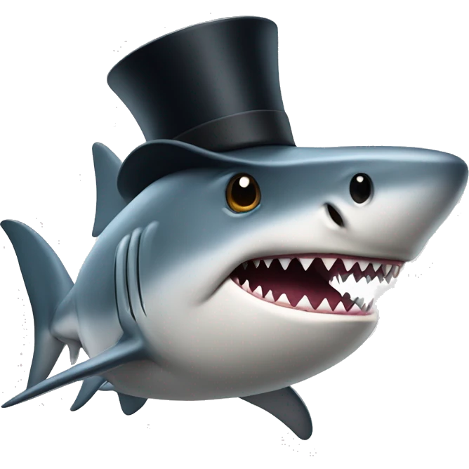shark with tophat emoji