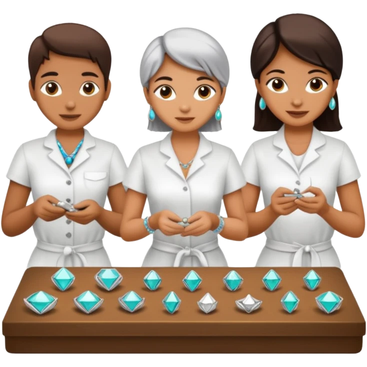 Silver jewelers. No faces  emoji