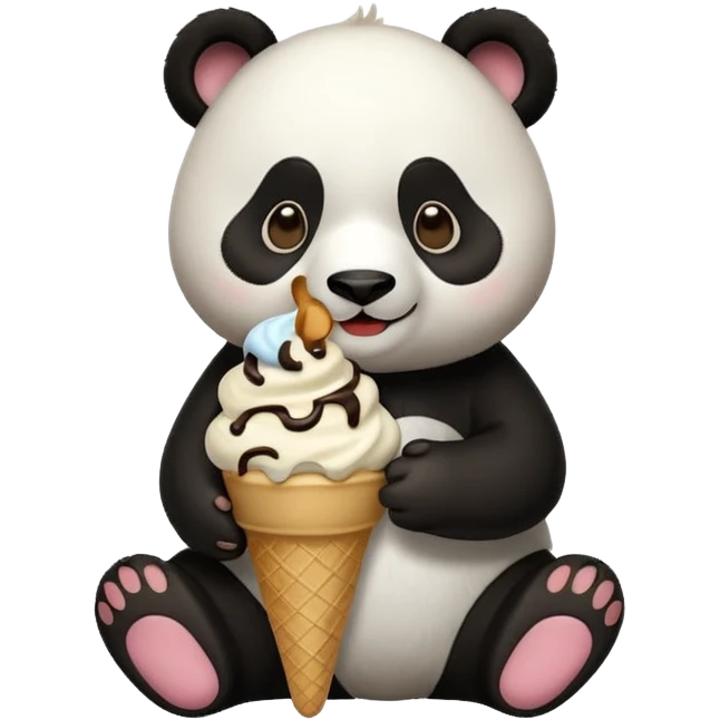 Panda eating ice cream emoji