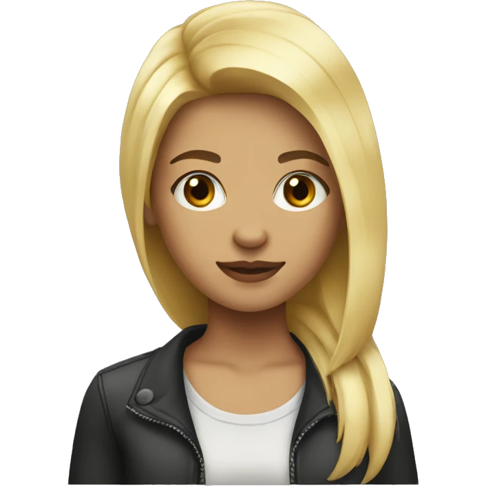 Girl with blonde wolfcut emoji