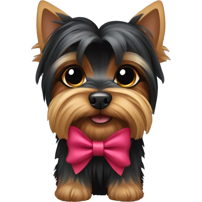 black yorkshire terrier with an bow emoji