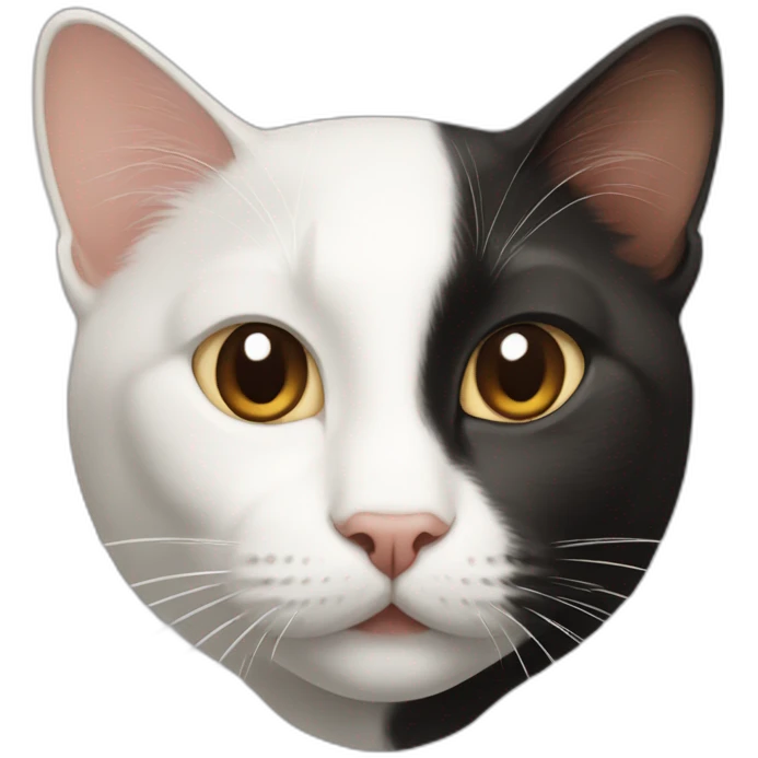 white and roux and black cat emoji