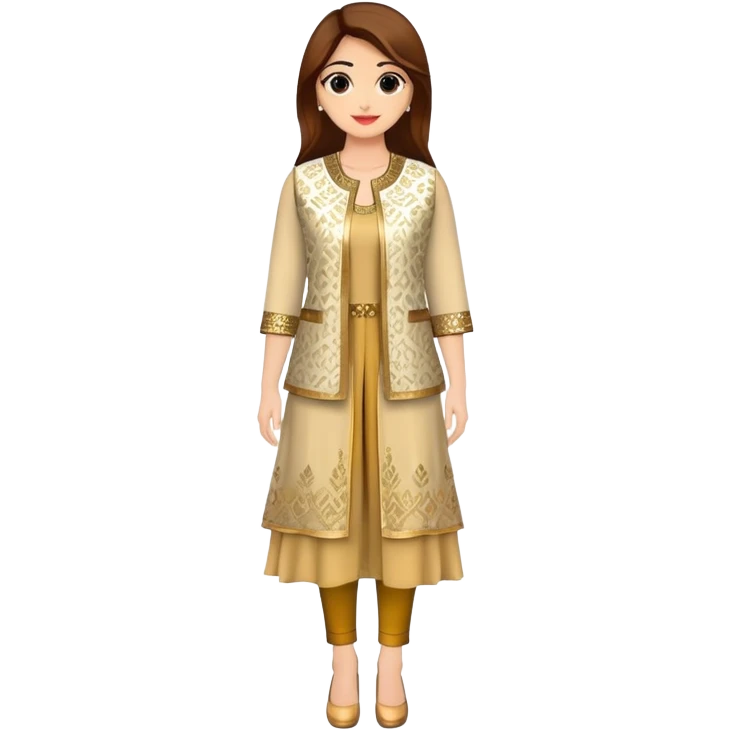 Layered kurti with jacket style and sequin work emoji