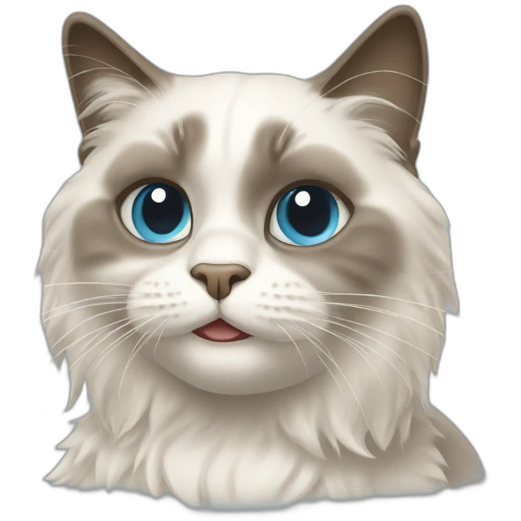 Ragdoll cat playing soccer  emoji