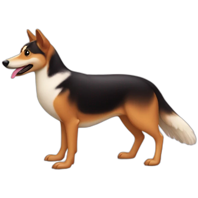 In love goose with an american sheper emoji