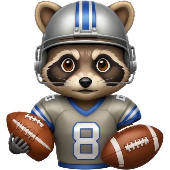 american football player raccoon emoji