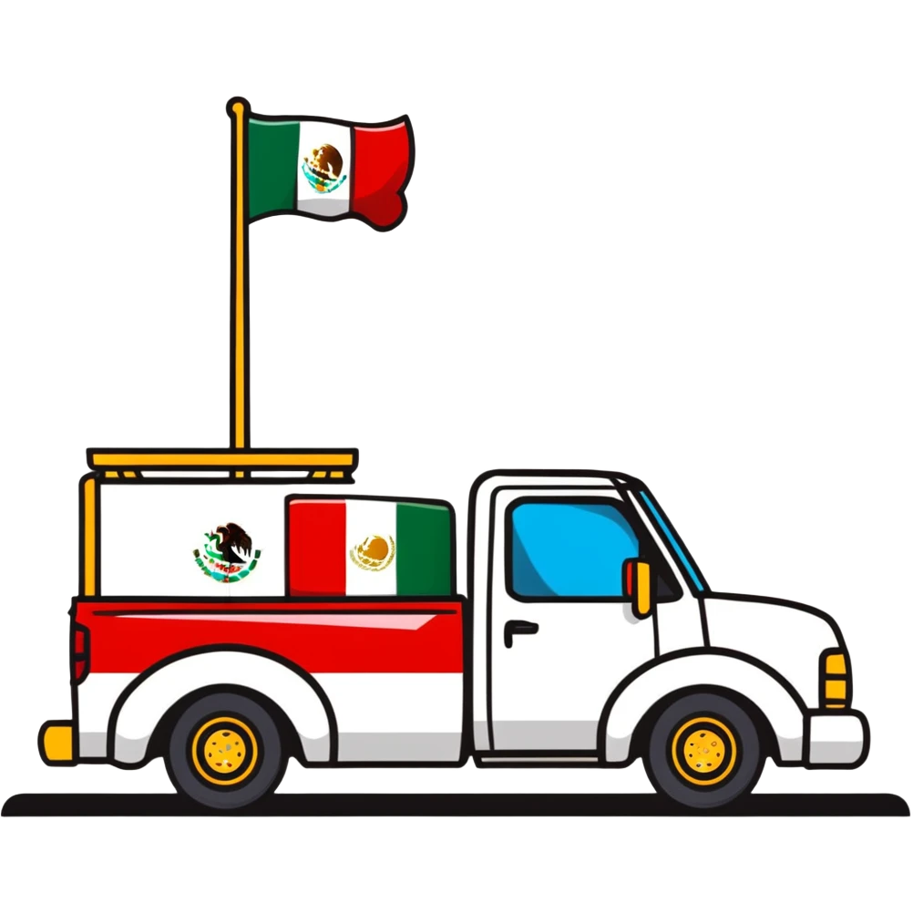 A lowered truck that has a Mexican rap emoji