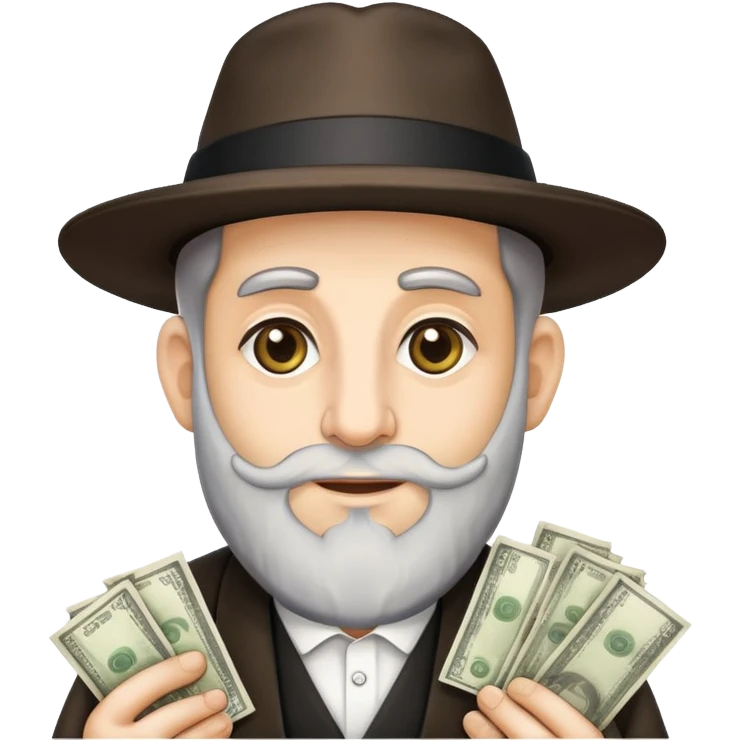Israeli rabbi with money emoji