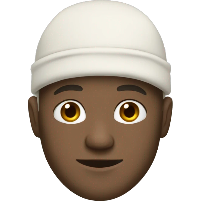 white bald male wearing a hat and hoodie emoji