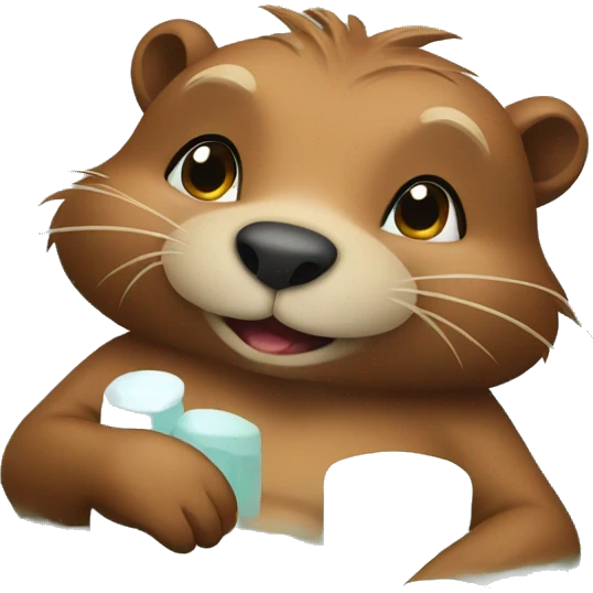 Beaver relaxing in spa emoji
