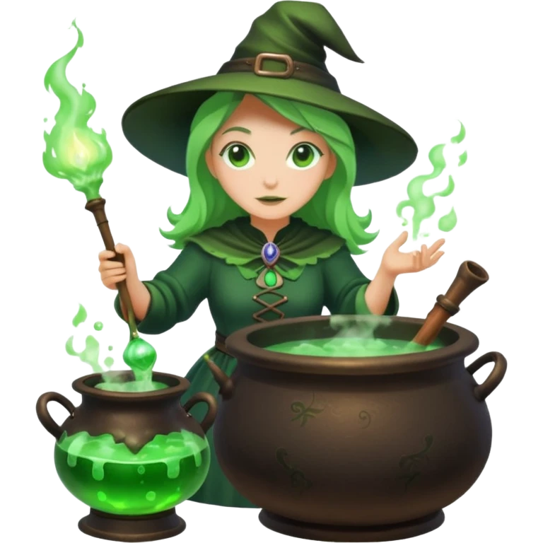 green witch cooking potion emoji