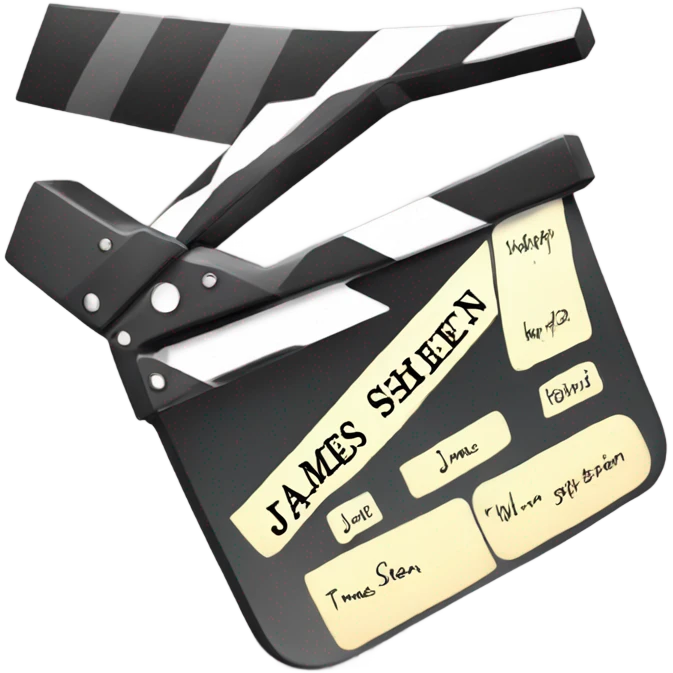 Clapperboard with "James Sheen Online" written on it emoji