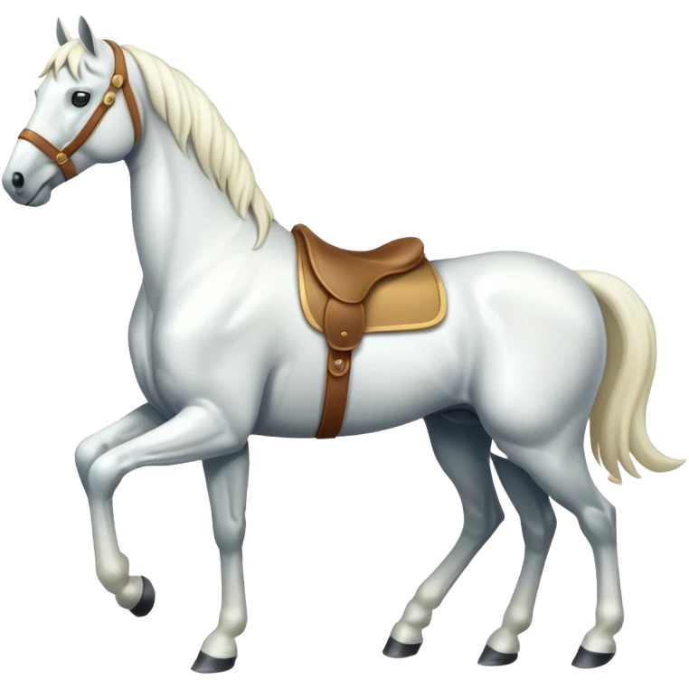 white horse side view full body emoji