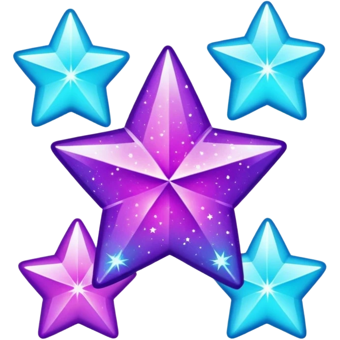 glitter purple and cian stars emoji