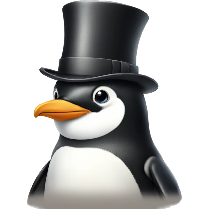 Penguin wearing top hat emoji