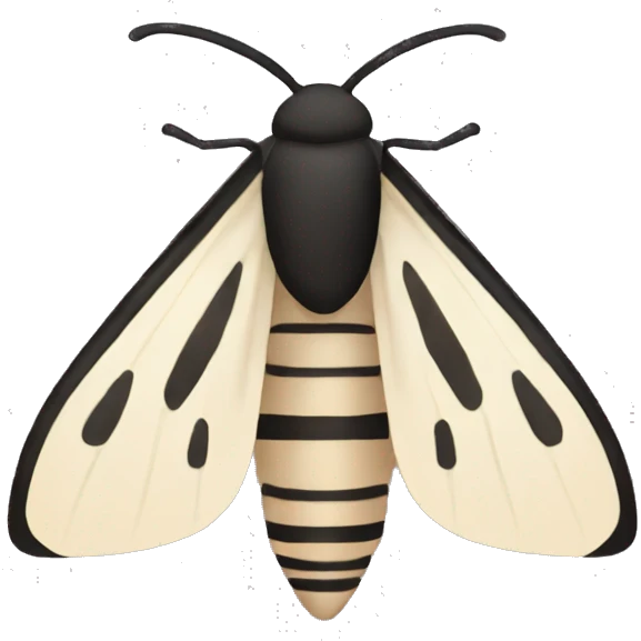 Black and beige moth emoji