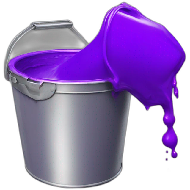 Fill tool Metal bucket tipping pouring purple paint emoji