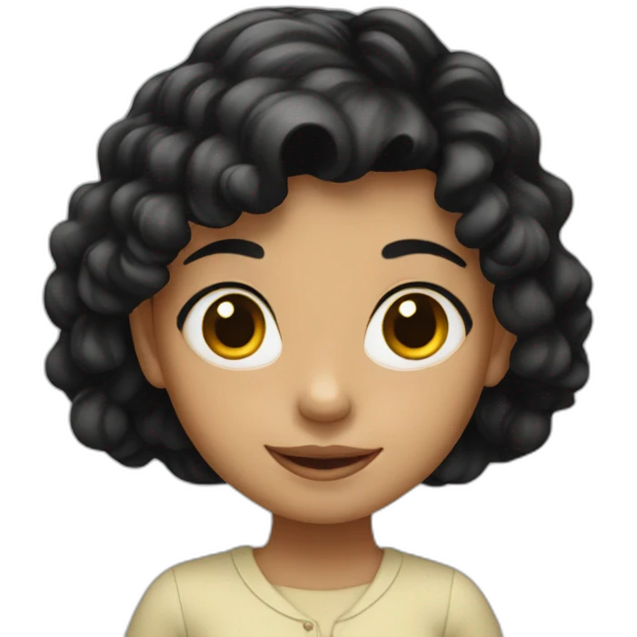 Young girl with black hair emoji