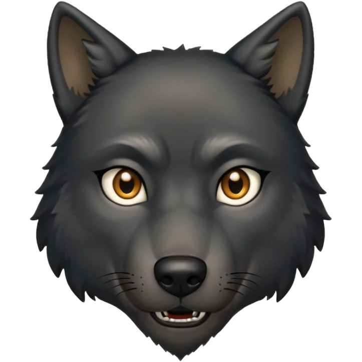 a questionning black wolf raising an eyebrow emoji