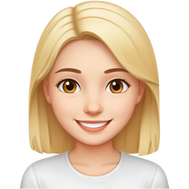 smiling girl in white shirt emoji