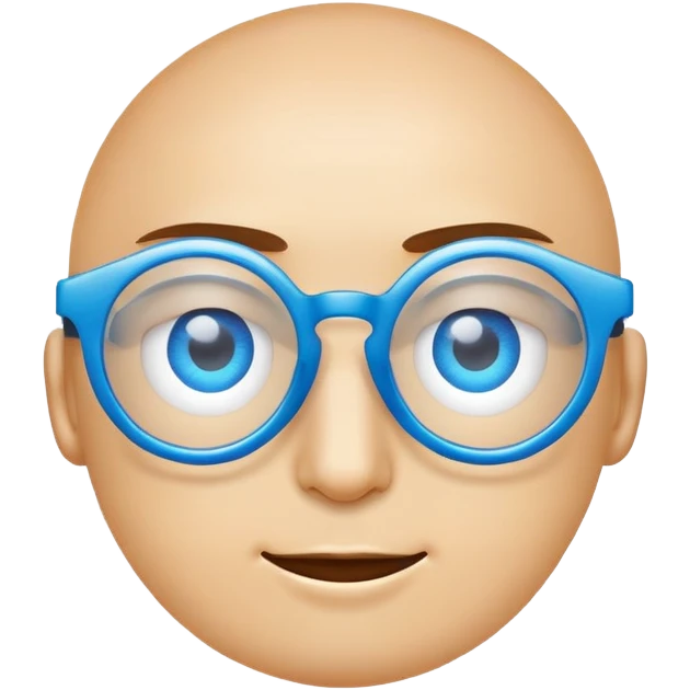 Emoji of eyes with blue glasses, in 24x24 size. Minimalist, modern design with a clear focus on the eyes and glasses emoji