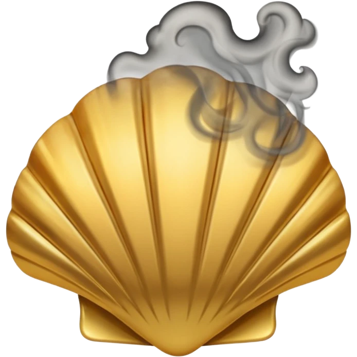 Gold shell with smoke coming out  emoji