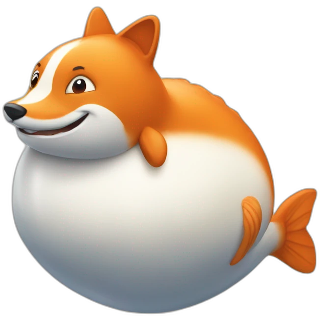 Renard sur une baleine emoji