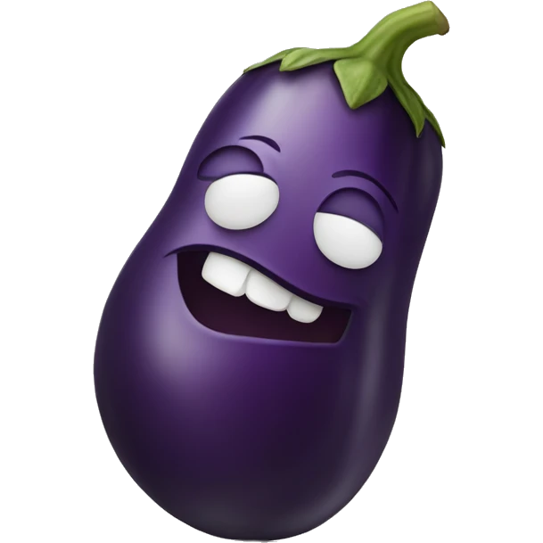 eggplant biting its lip emoji
