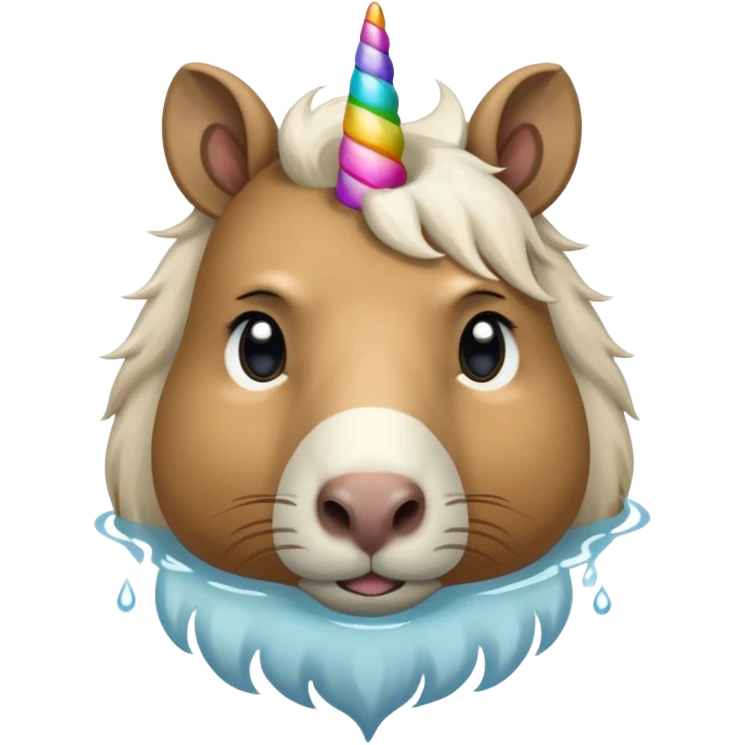 sad capybara unicorn hybrid emoji