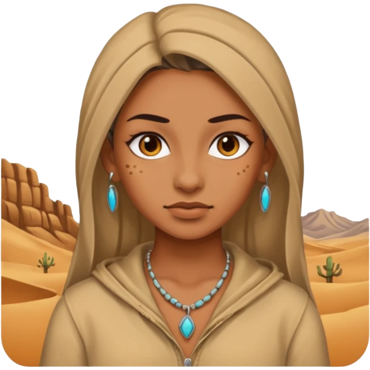desert woman with piercings just face  emoji
