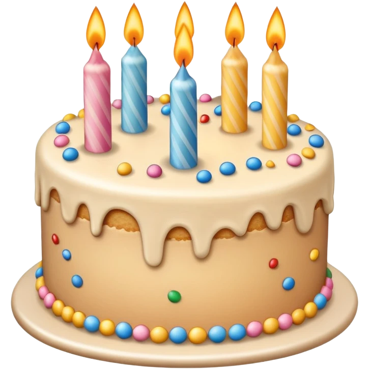 beige birthday cake emoji