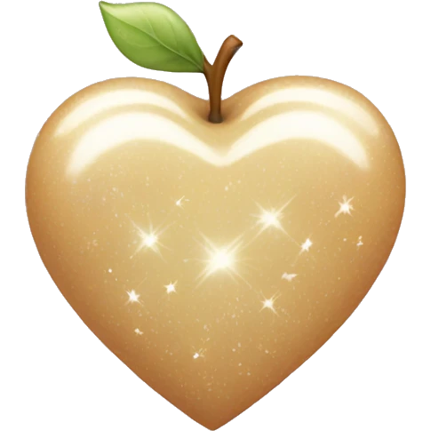 apple emoji-like beige heart with white sparkles emoji