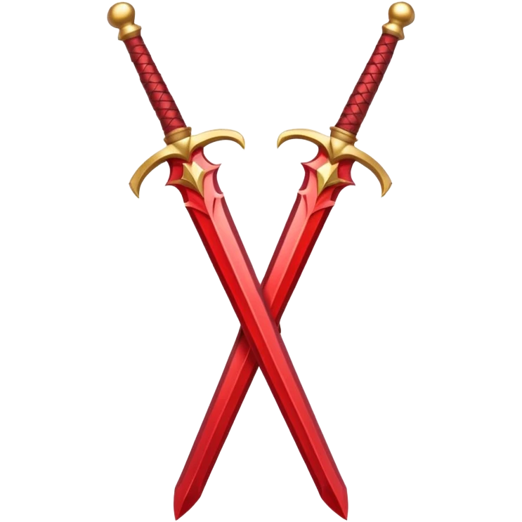 glitter red two sword emoji