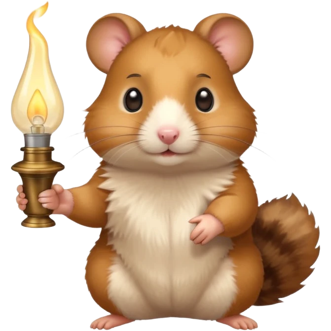 Hamster holding oil lighting lamp emoji