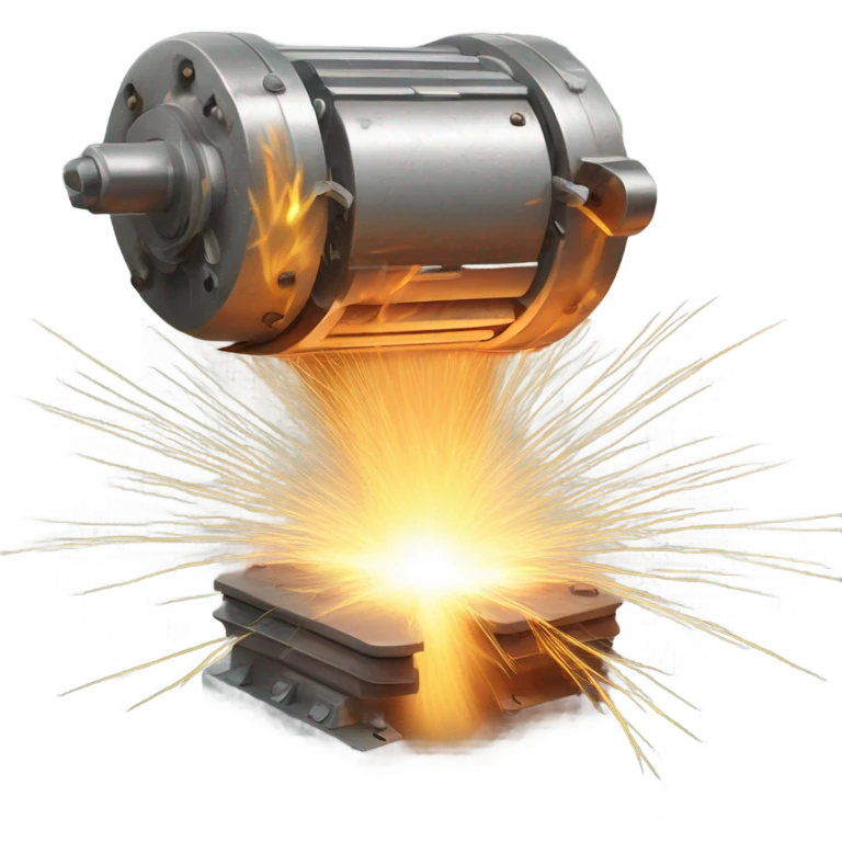 Motor spark with motor press against hard emoji