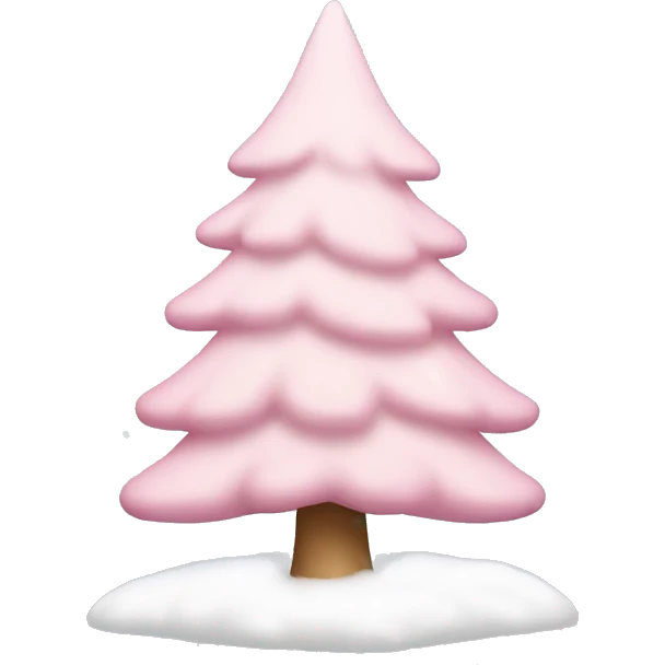 Light pink Christmas tree with snow emoji